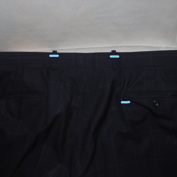 Trunk Club Custom Navy Blue Windowpane Flat Front Two Button Suit 44R - Picture 13 of 16